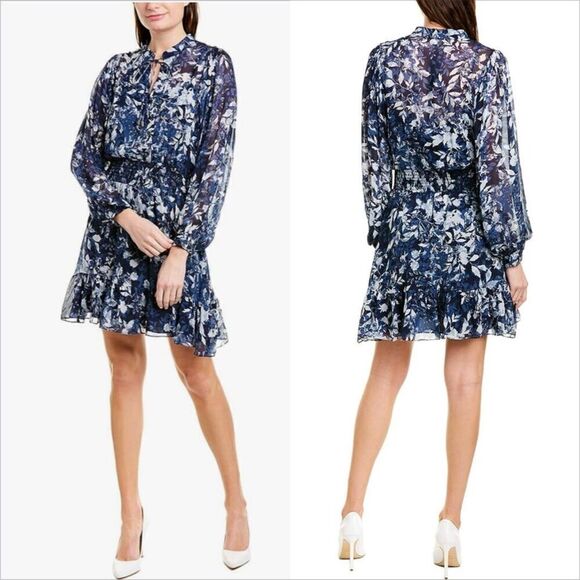 Shoshanna Dresses & Skirts - Shoshanna Alura Dress Size 8 Floral Navy Cocktail Wedding Guest